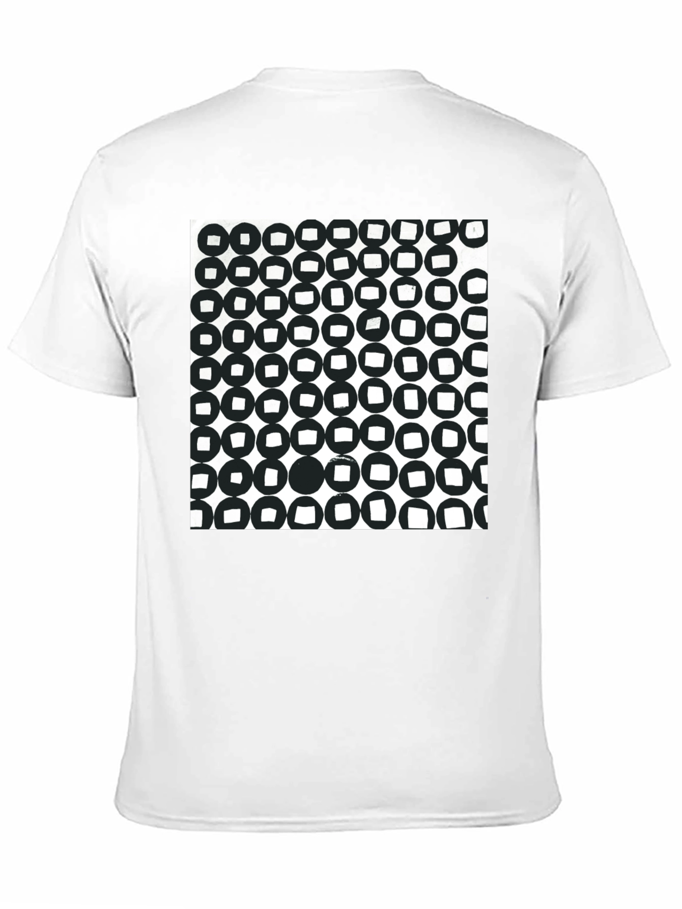 Abstract Circle Pattern Black T-Shirt