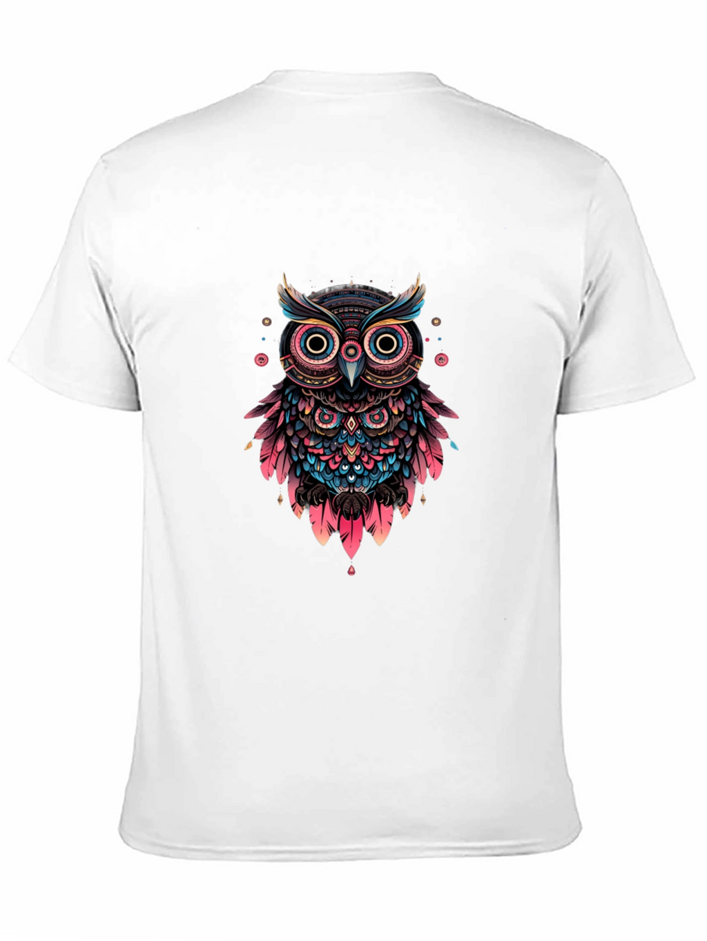 Abstract Owl Graphic Print Black T-Shirt