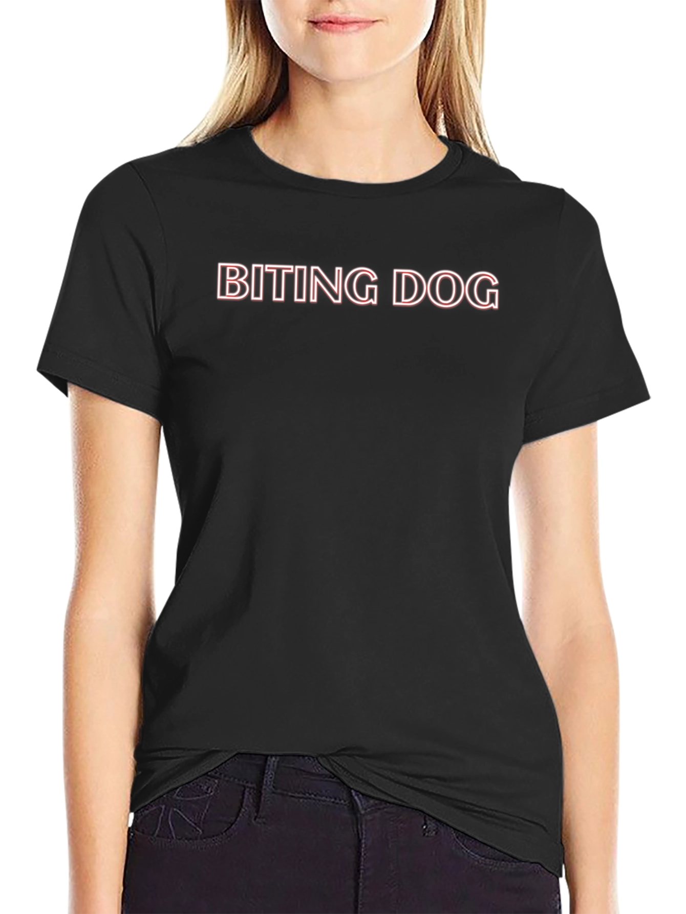 Biting Dog Graphic Tee - Bold Statement Shirt