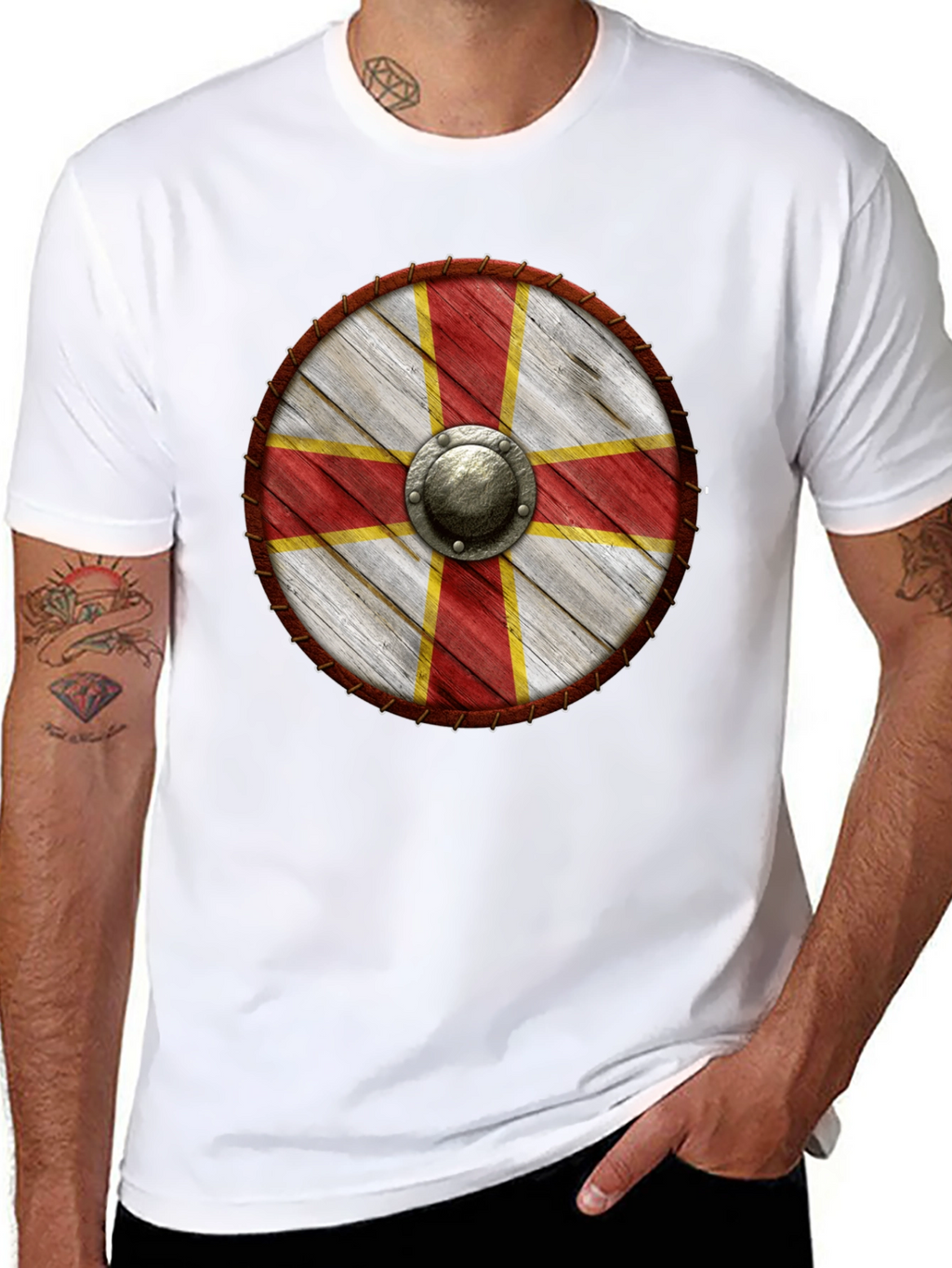 Viking Shield T-Shirt - Medieval Knight Design