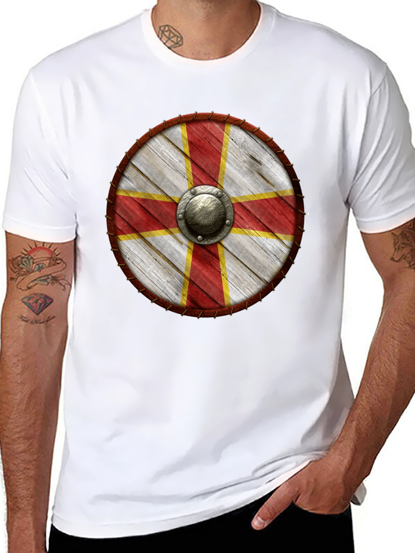 Viking Shield T-Shirt - Medieval Knight Design