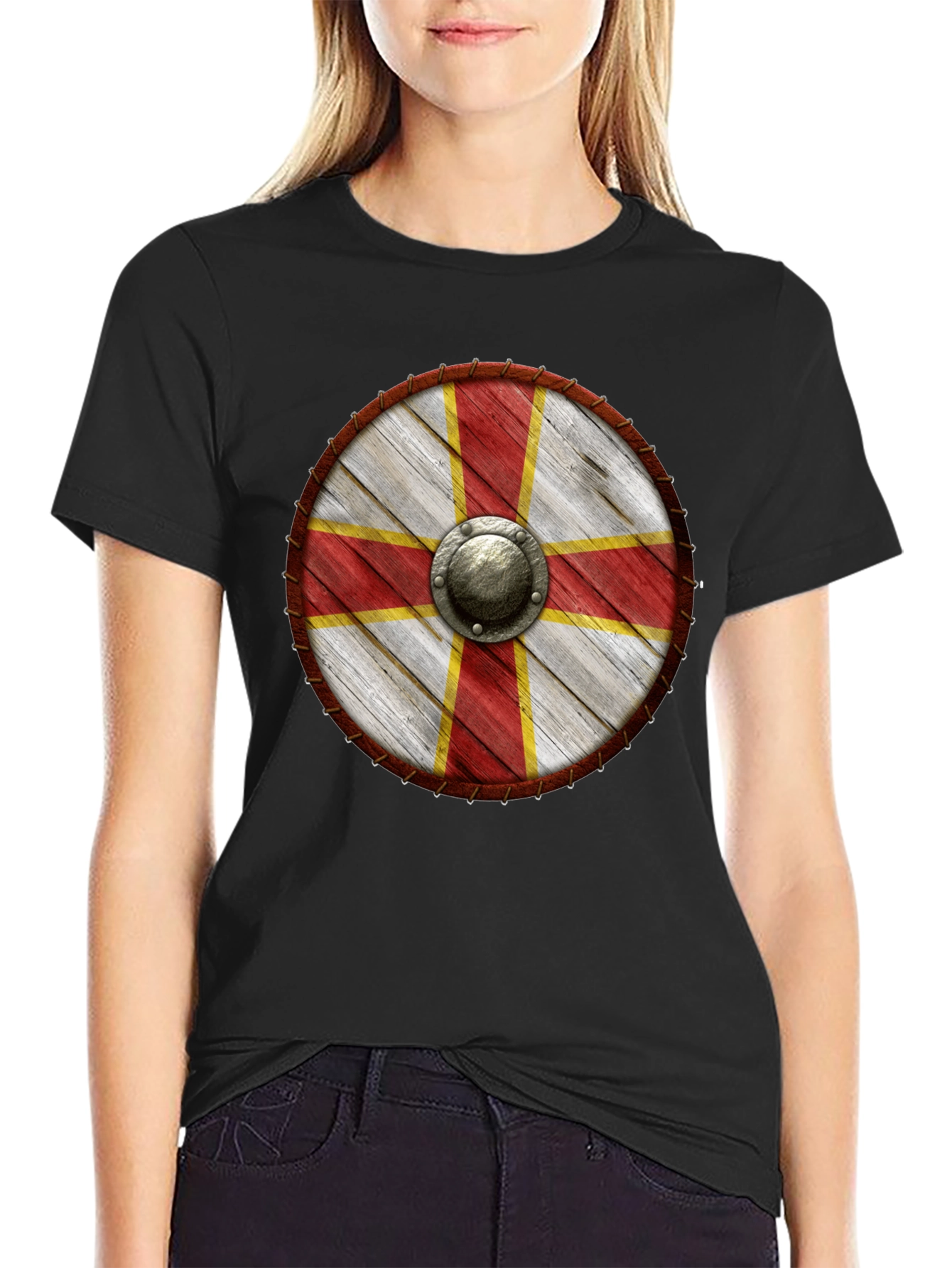 Viking Shield T-Shirt - Medieval Knight Design