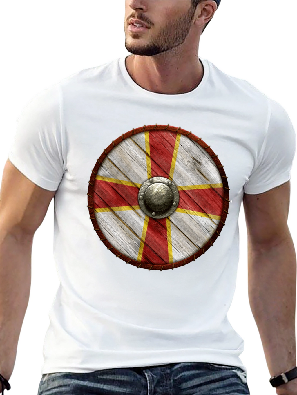 Viking Shield T-Shirt - Medieval Knight Design