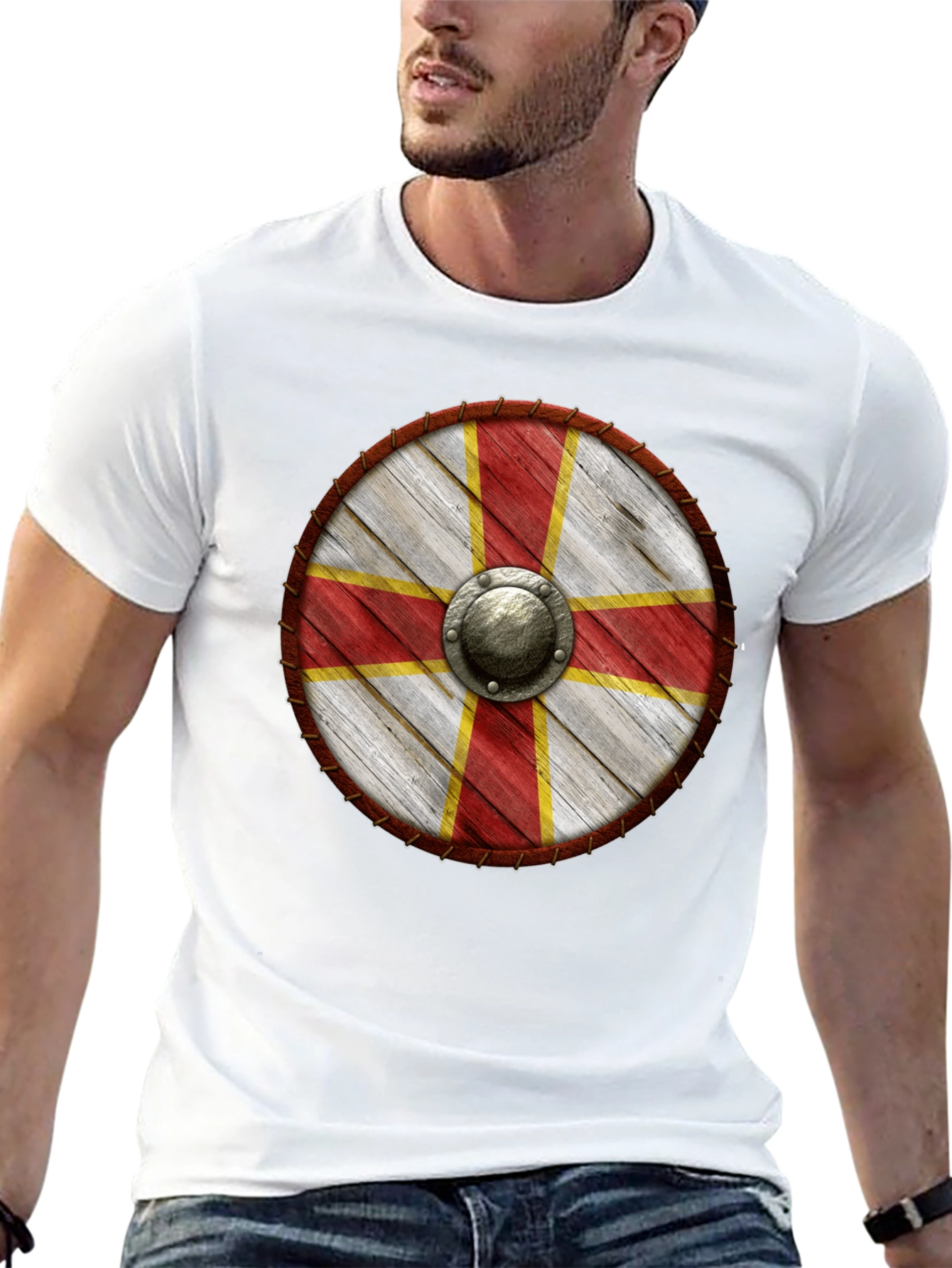 Viking Shield T-Shirt - Medieval Knight Design