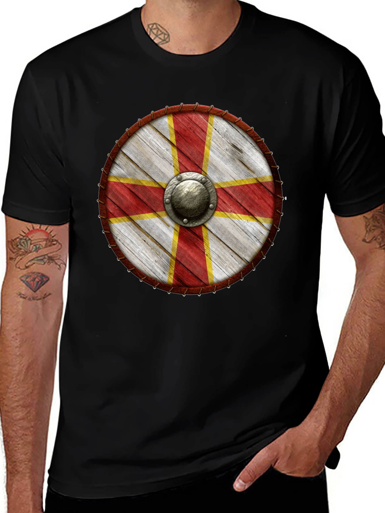 Viking Shield T-Shirt - Medieval Knight Design