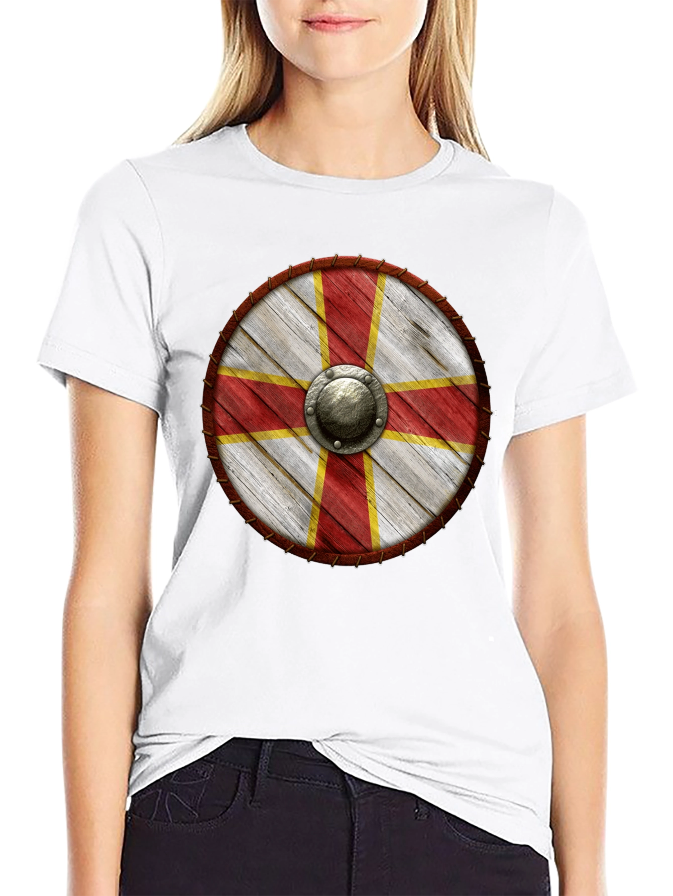 Viking Shield T-Shirt - Medieval Knight Design