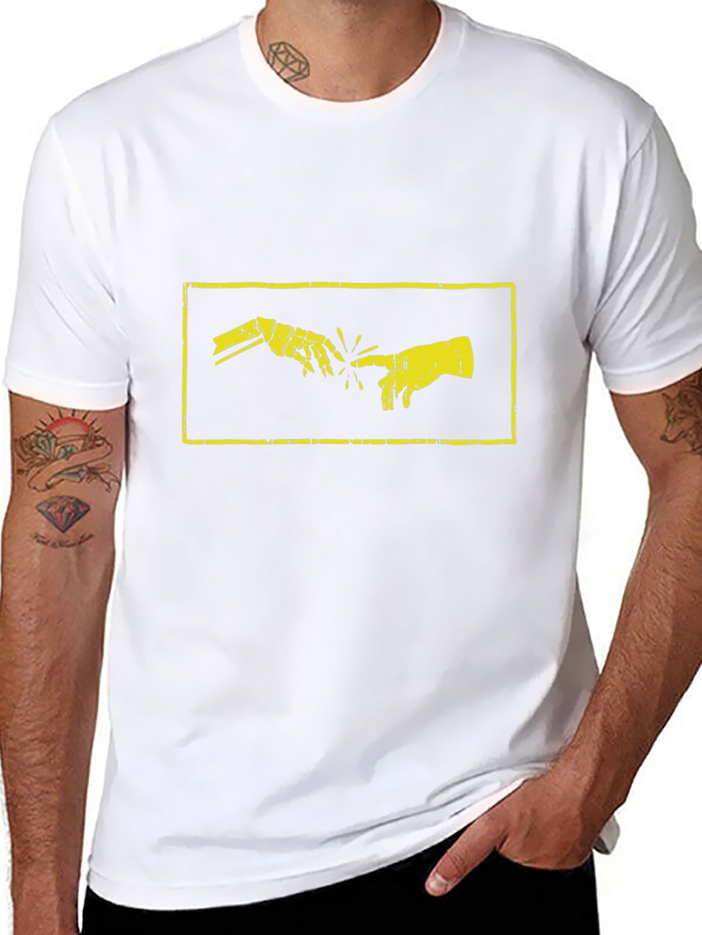 Creation of Adam Robot Hand T-Shirt