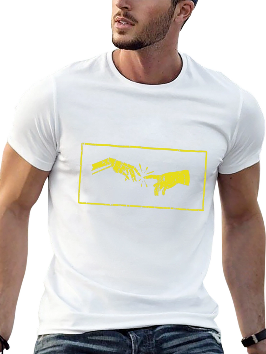 Creation of Adam Robot Hand T-Shirt