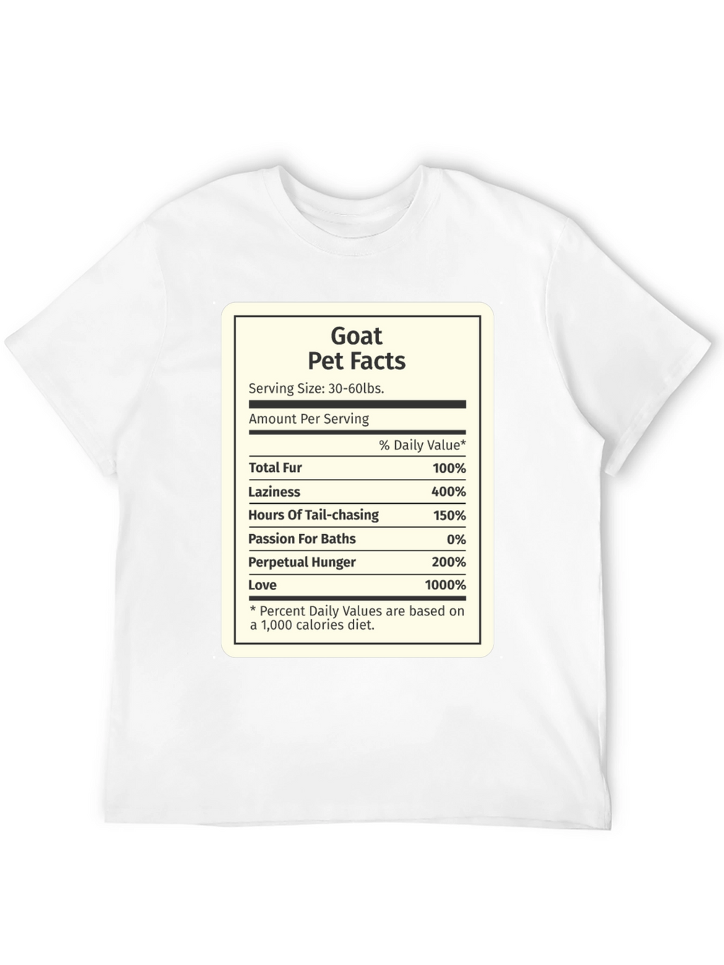Goat Pet Facts Black T-Shirt Novelty