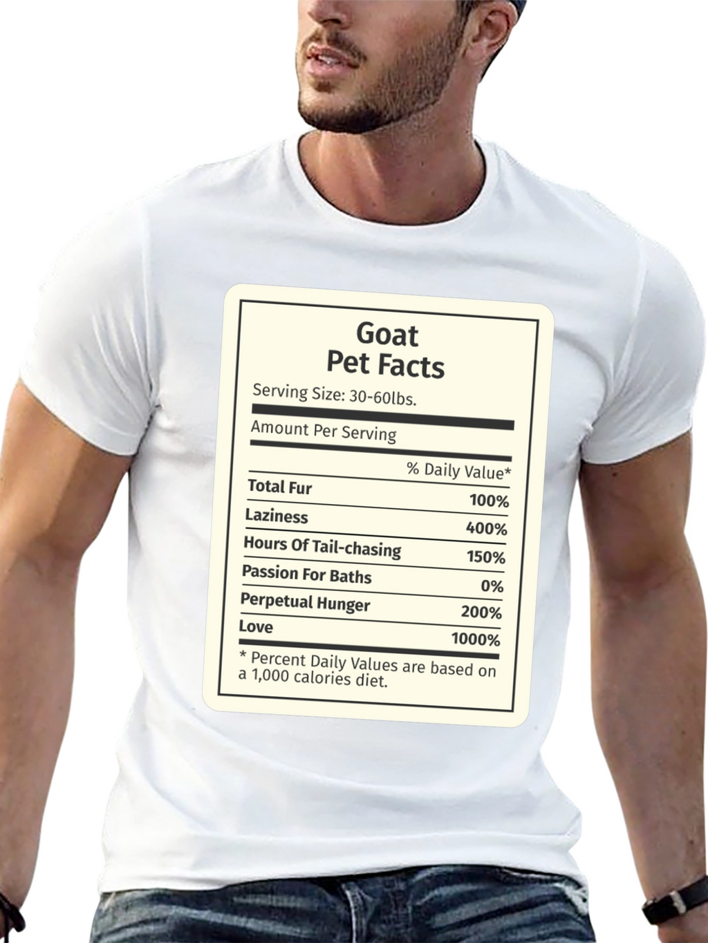 Goat Pet Facts Black T-Shirt Novelty