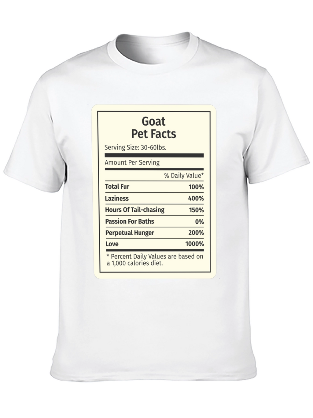 Goat Pet Facts Black T-Shirt Novelty