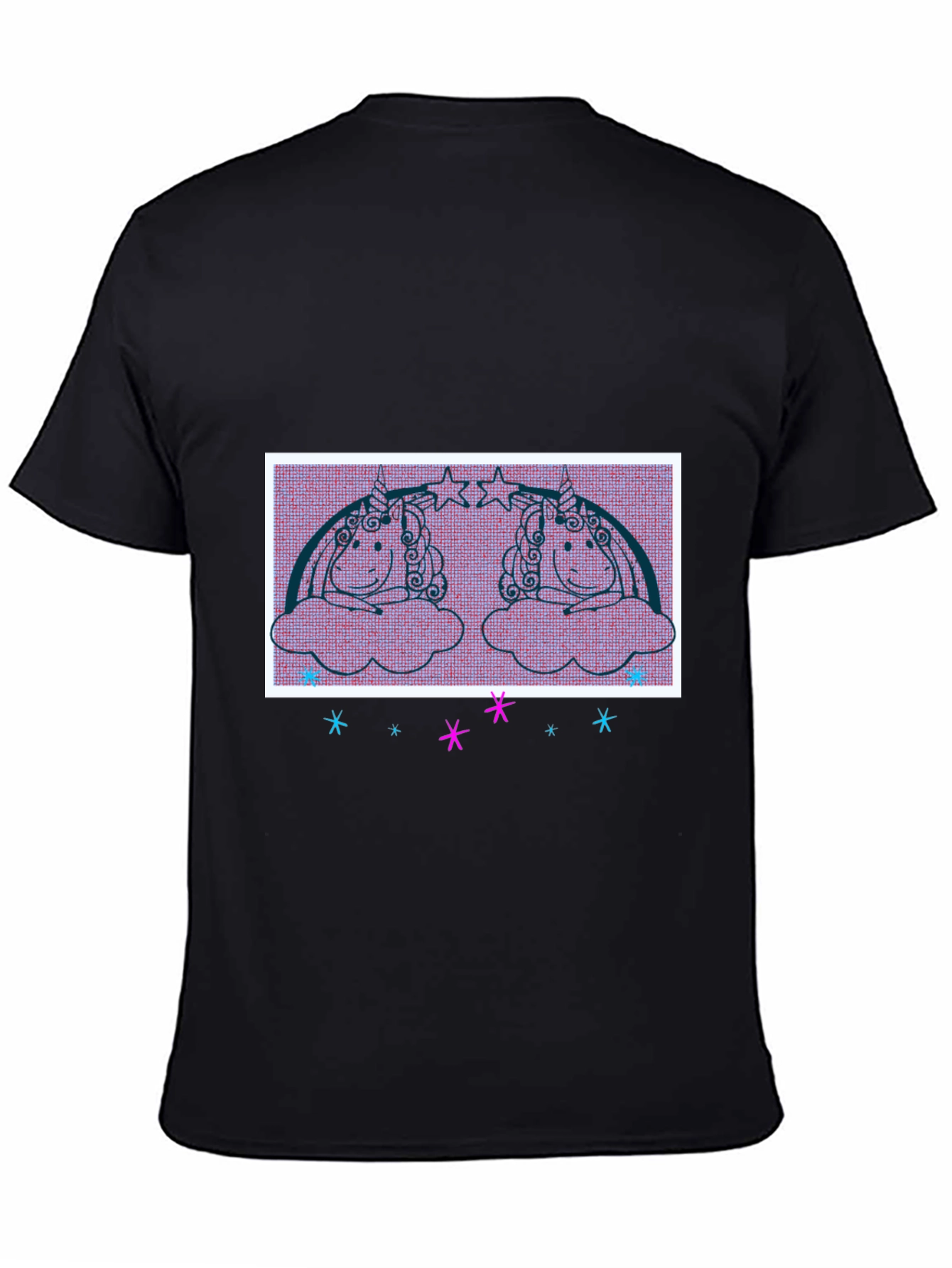 Unicorn Graphic Tee - Black Cotton Blend Shirt
