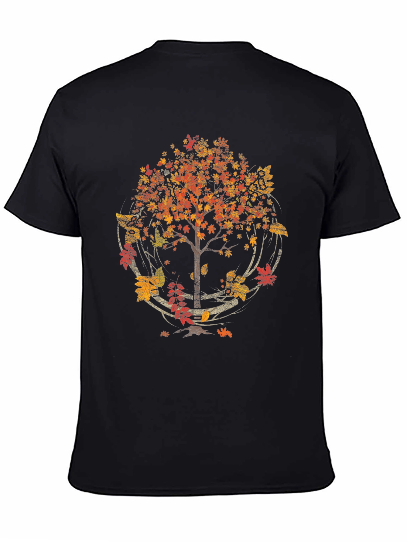 Autumn Tree Graphic T-Shirt - Black