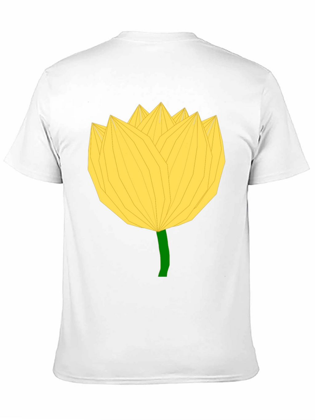 Geometric Yellow Flower Black T-Shirt