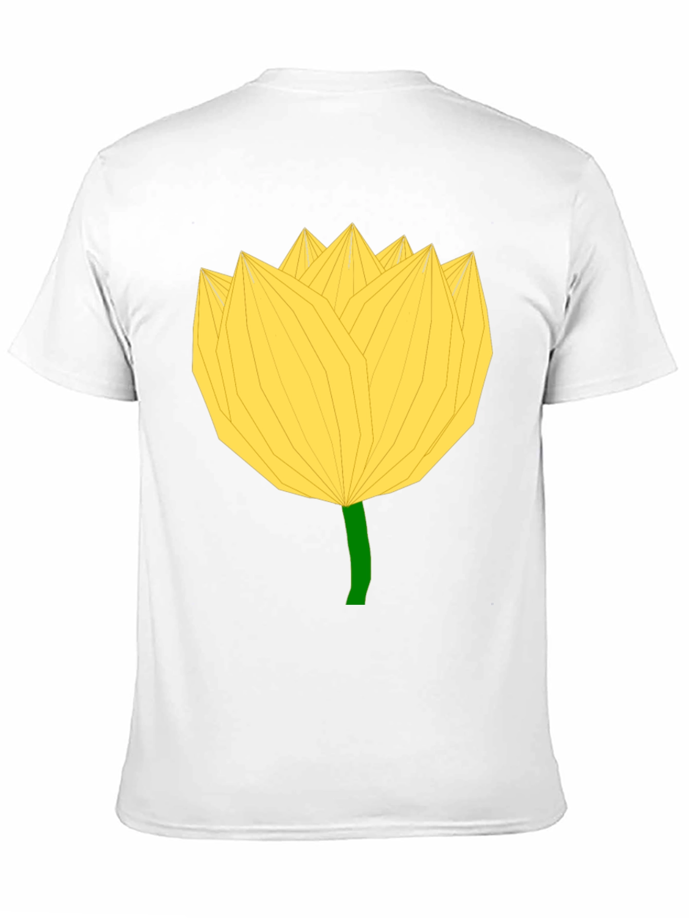 Geometric Yellow Flower Black T-Shirt