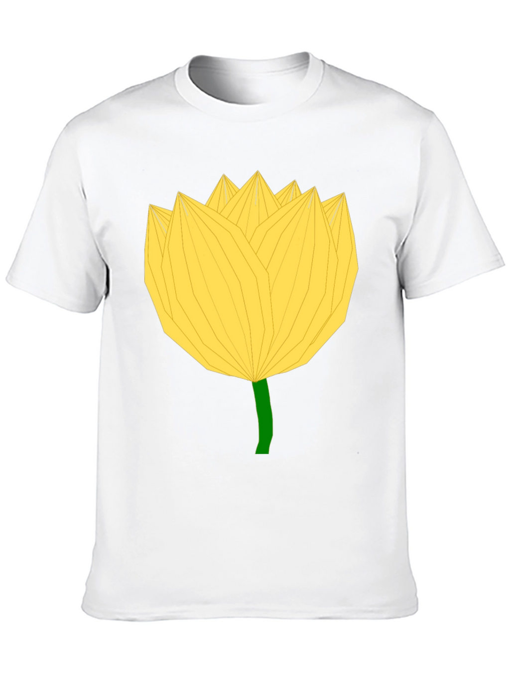 Geometric Yellow Flower Black T-Shirt