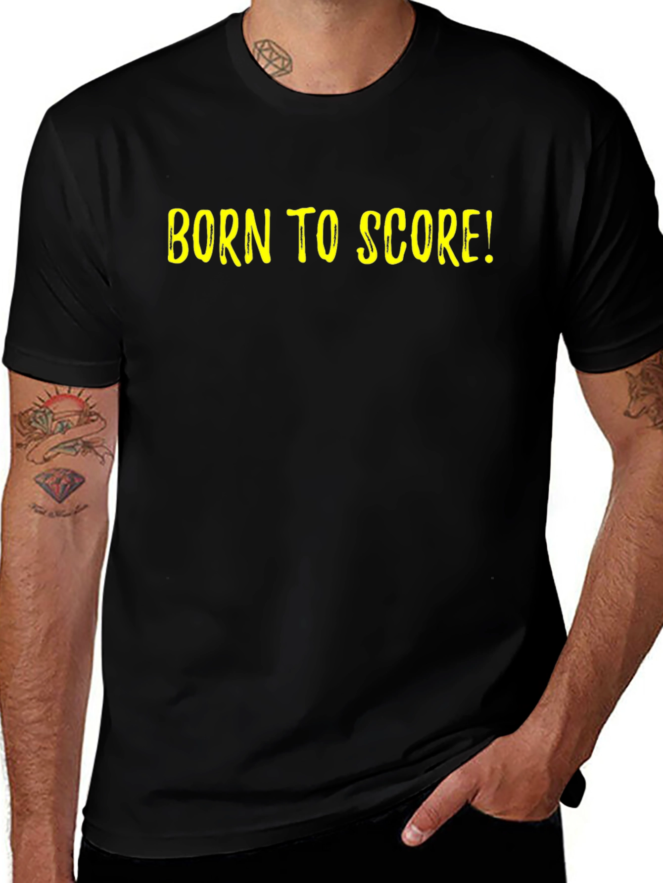 Born to Score! Graphic Tee - Black