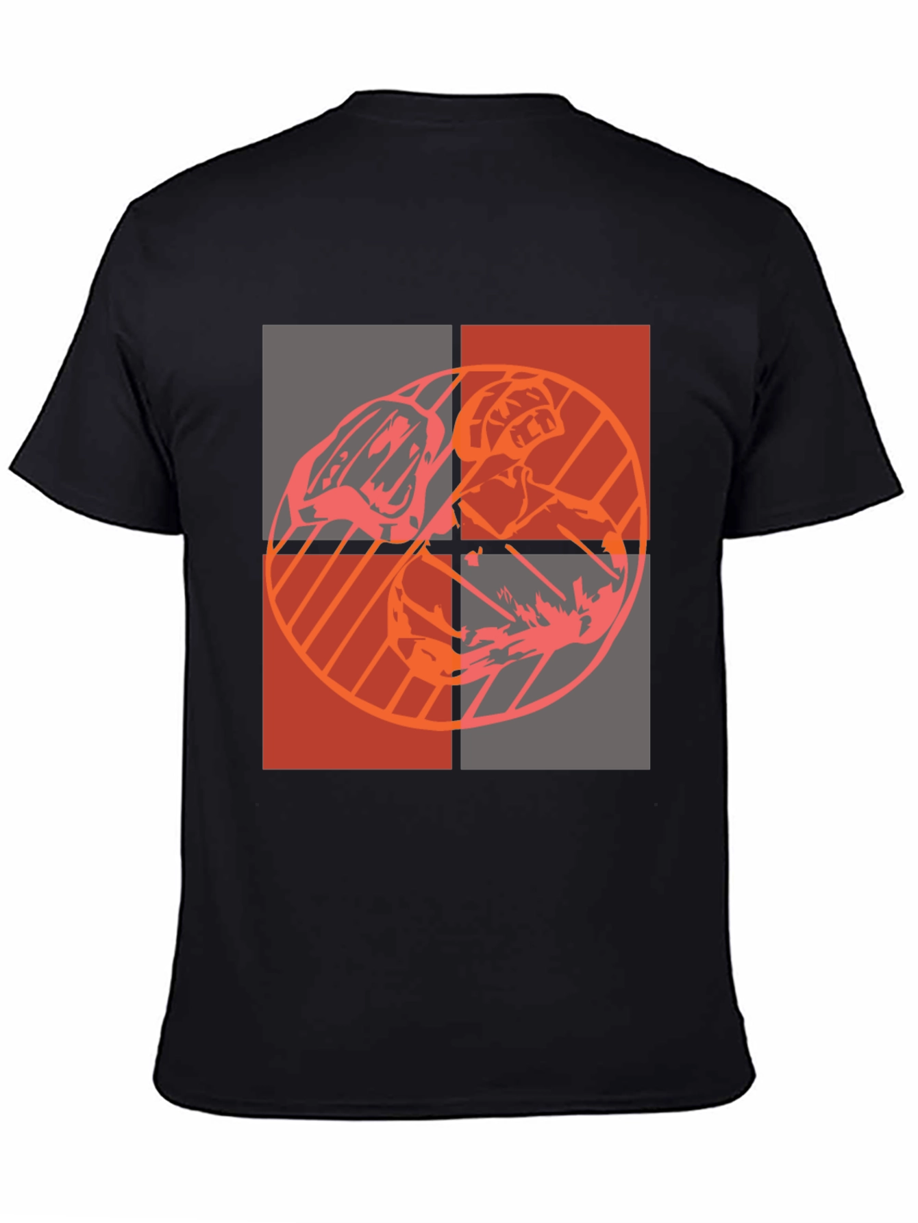 Geometric Graphic Print Black T-Shirt