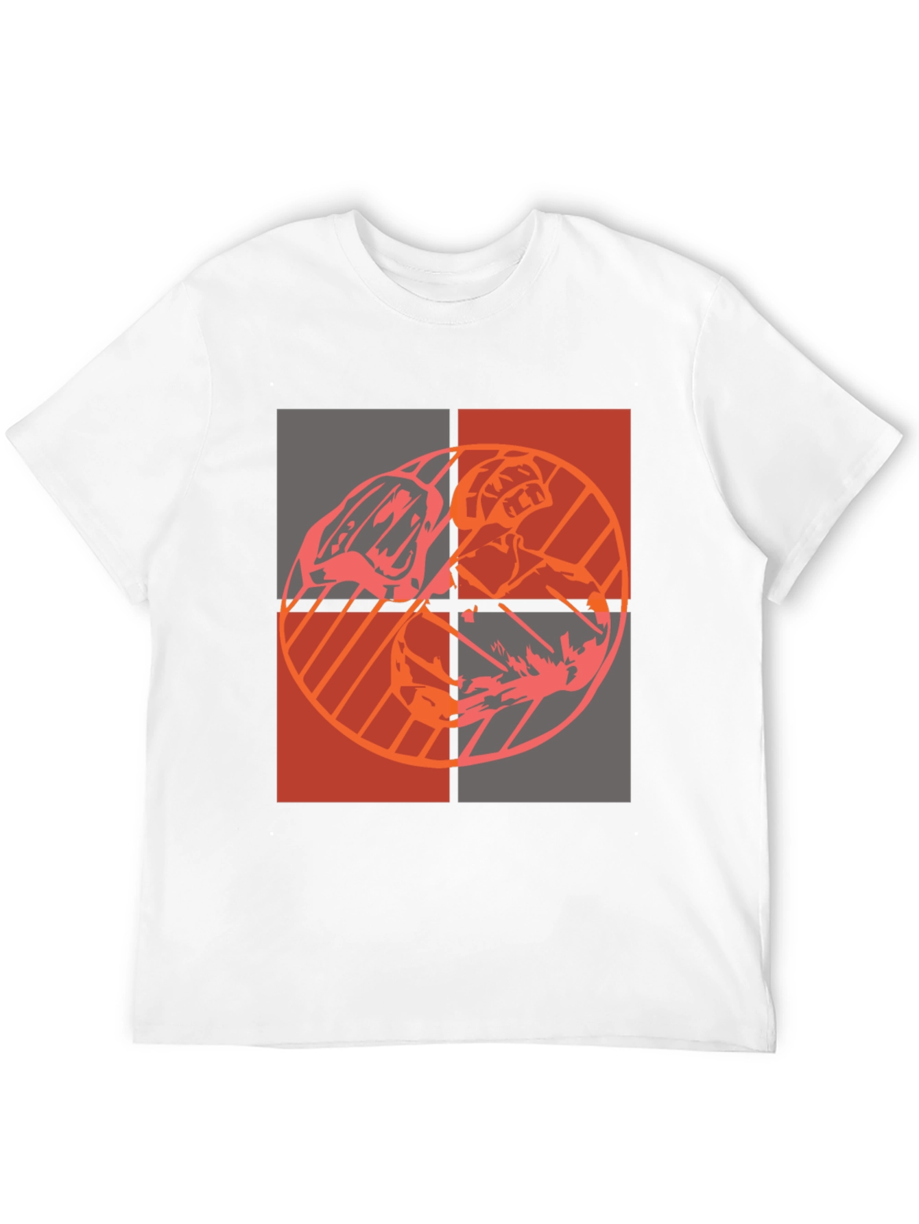 Geometric Graphic Print Black T-Shirt