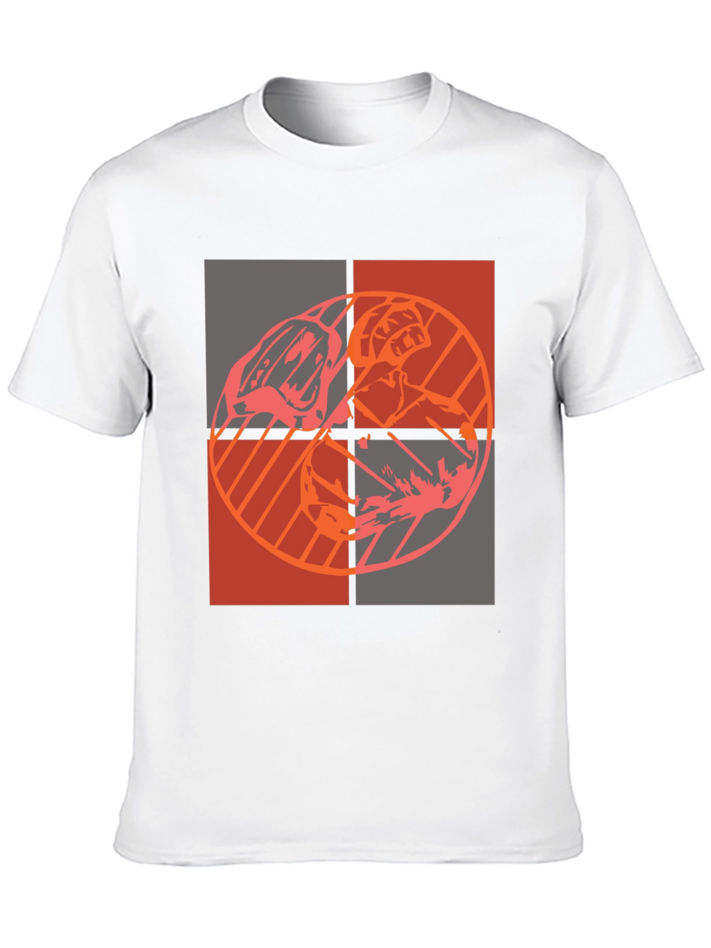 Geometric Graphic Print Black T-Shirt