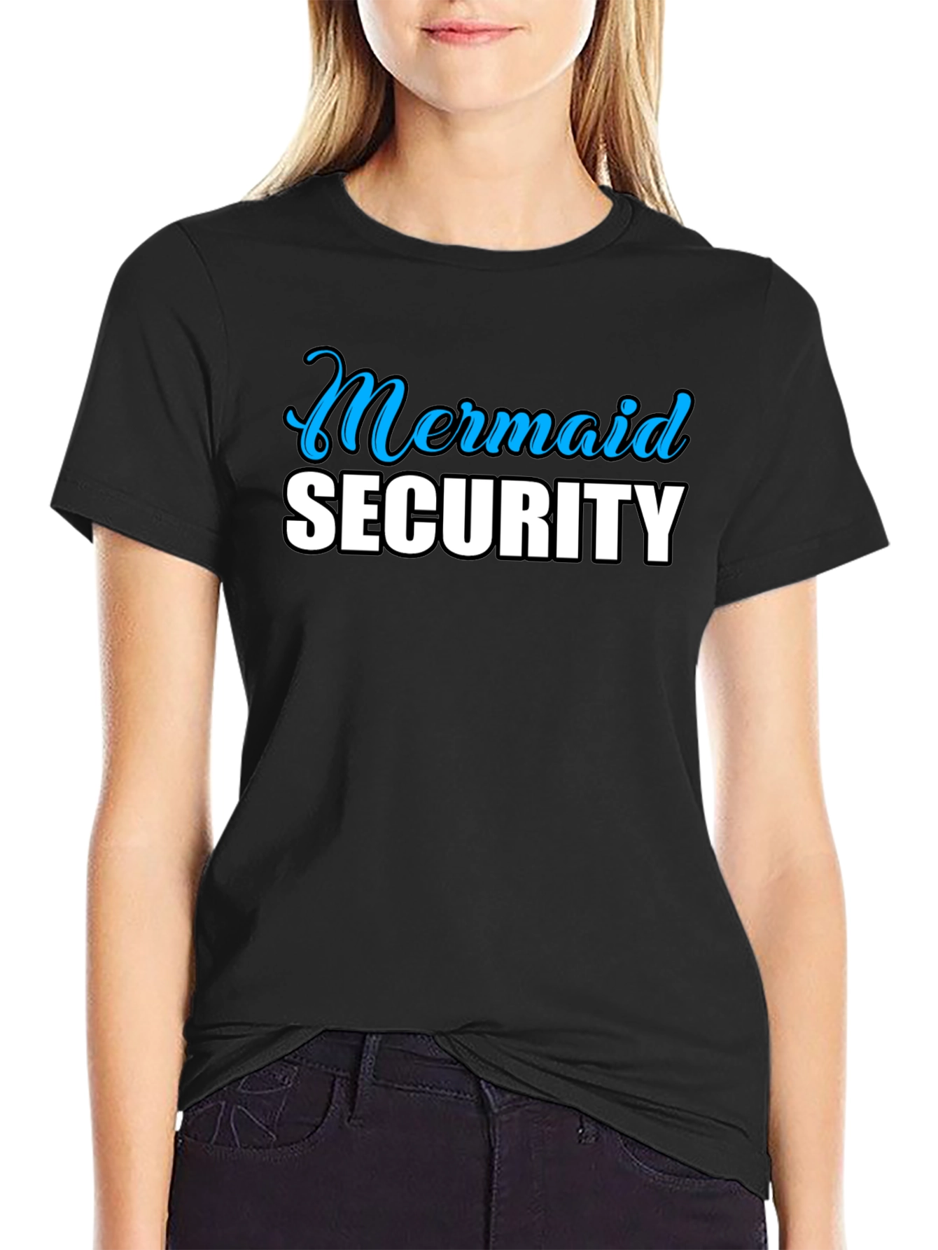 Mermaid Security Black T-Shirt
