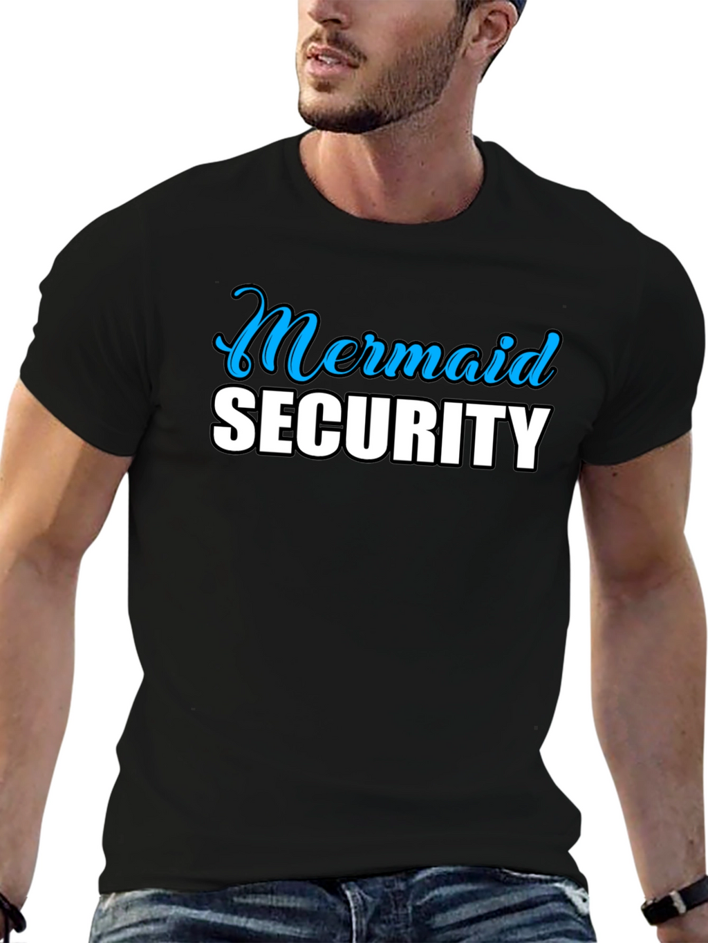 Mermaid Security Black T-Shirt