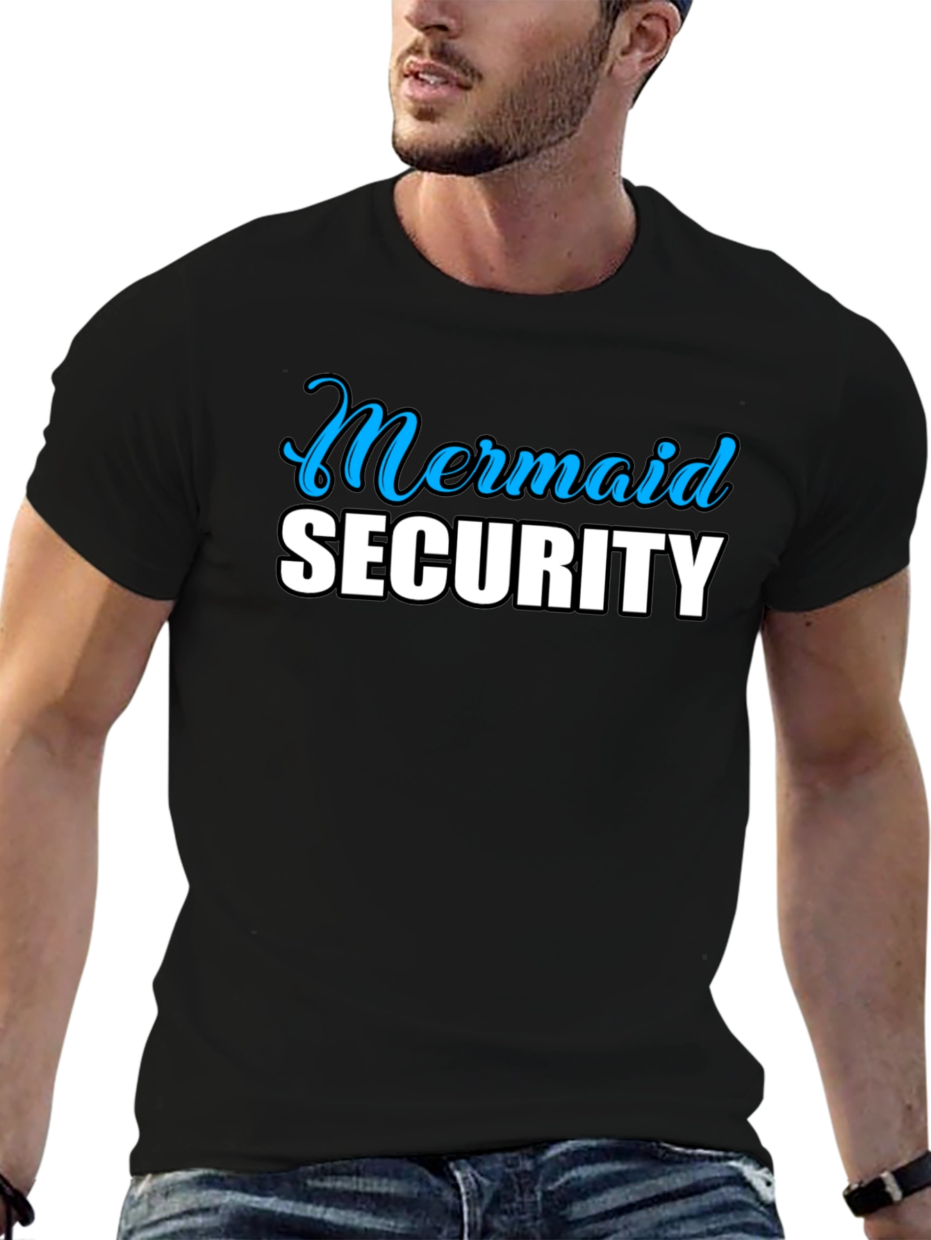 Mermaid Security Black T-Shirt