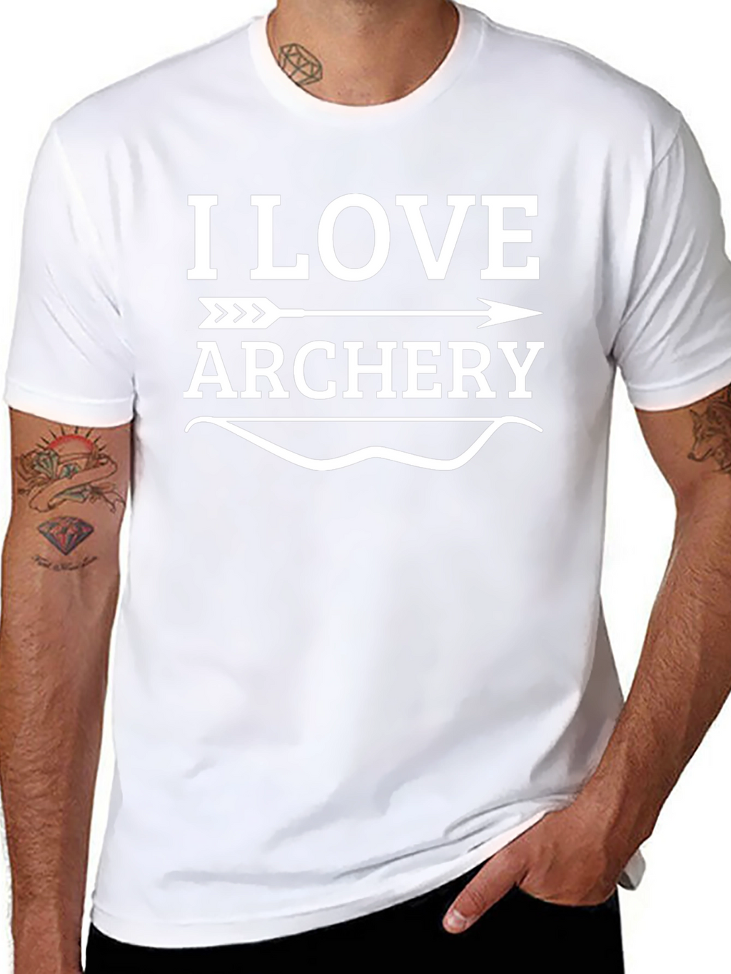 I Love Archery Graphic T-Shirt - Black