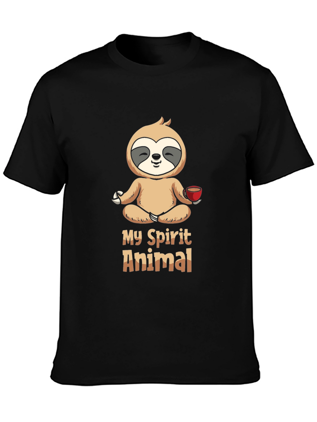 My Spirit Animal Sloth Meditation Black T-Shirt