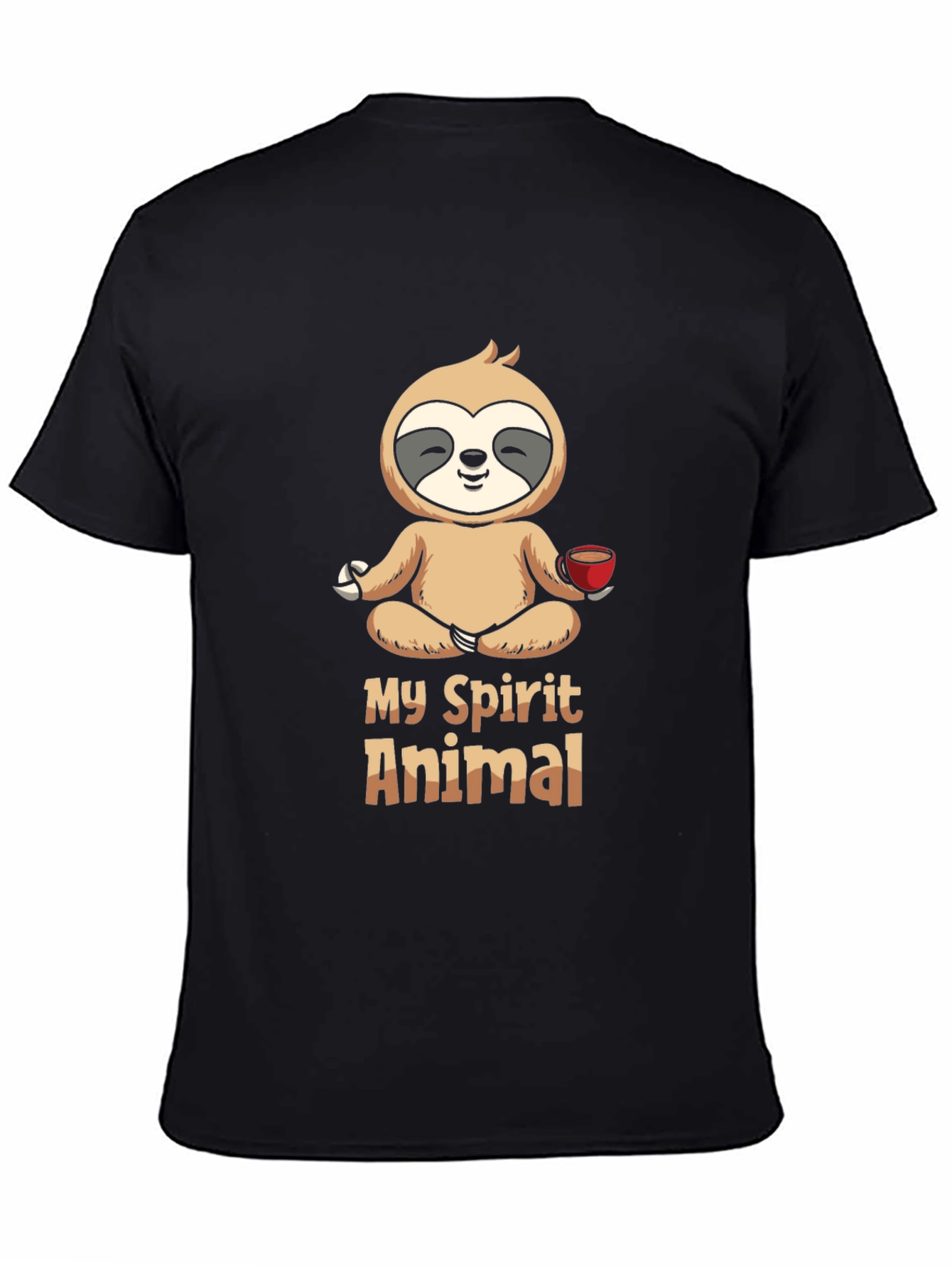 My Spirit Animal Sloth Meditation Black T-Shirt