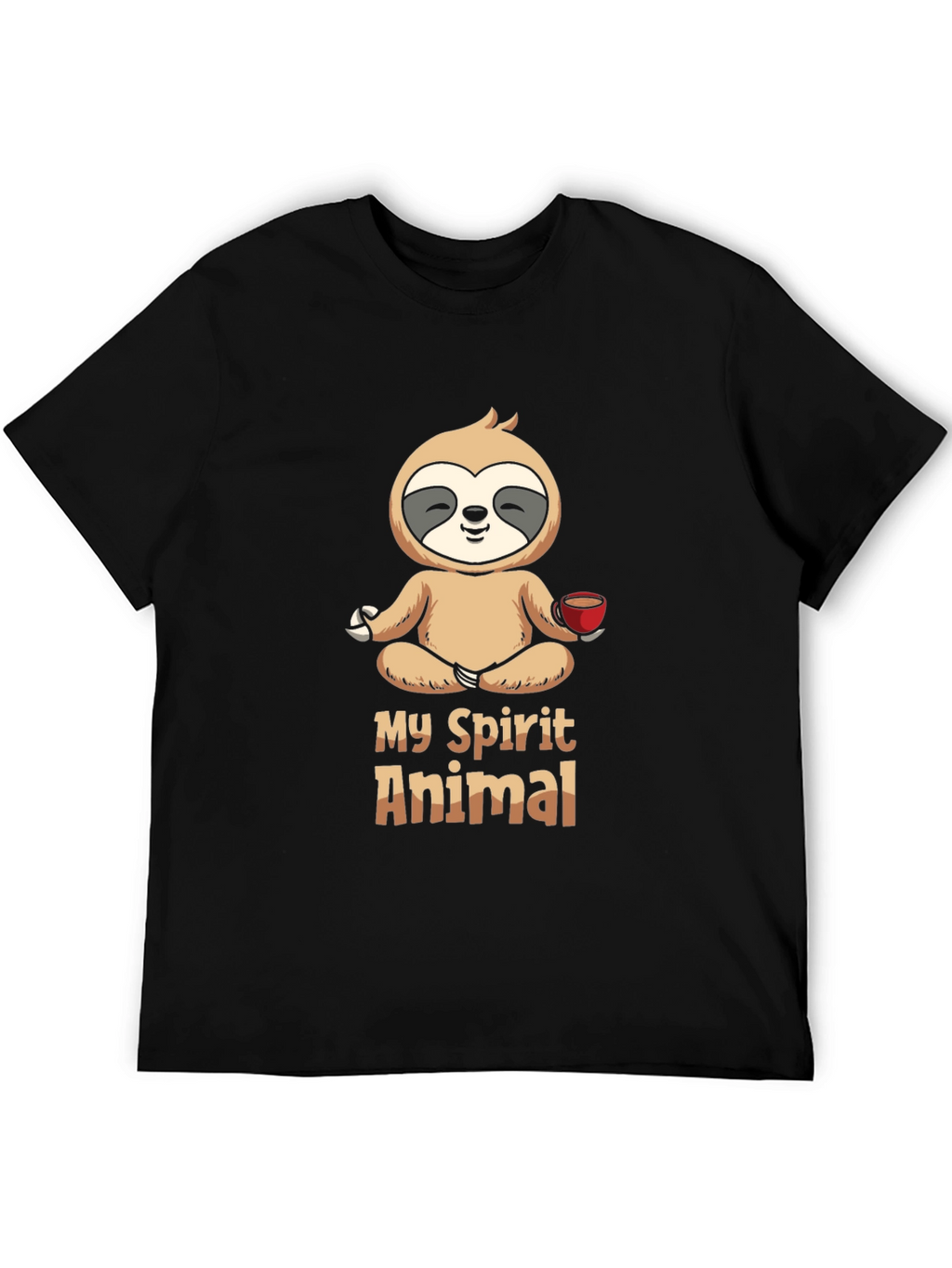 My Spirit Animal Sloth Meditation Black T-Shirt