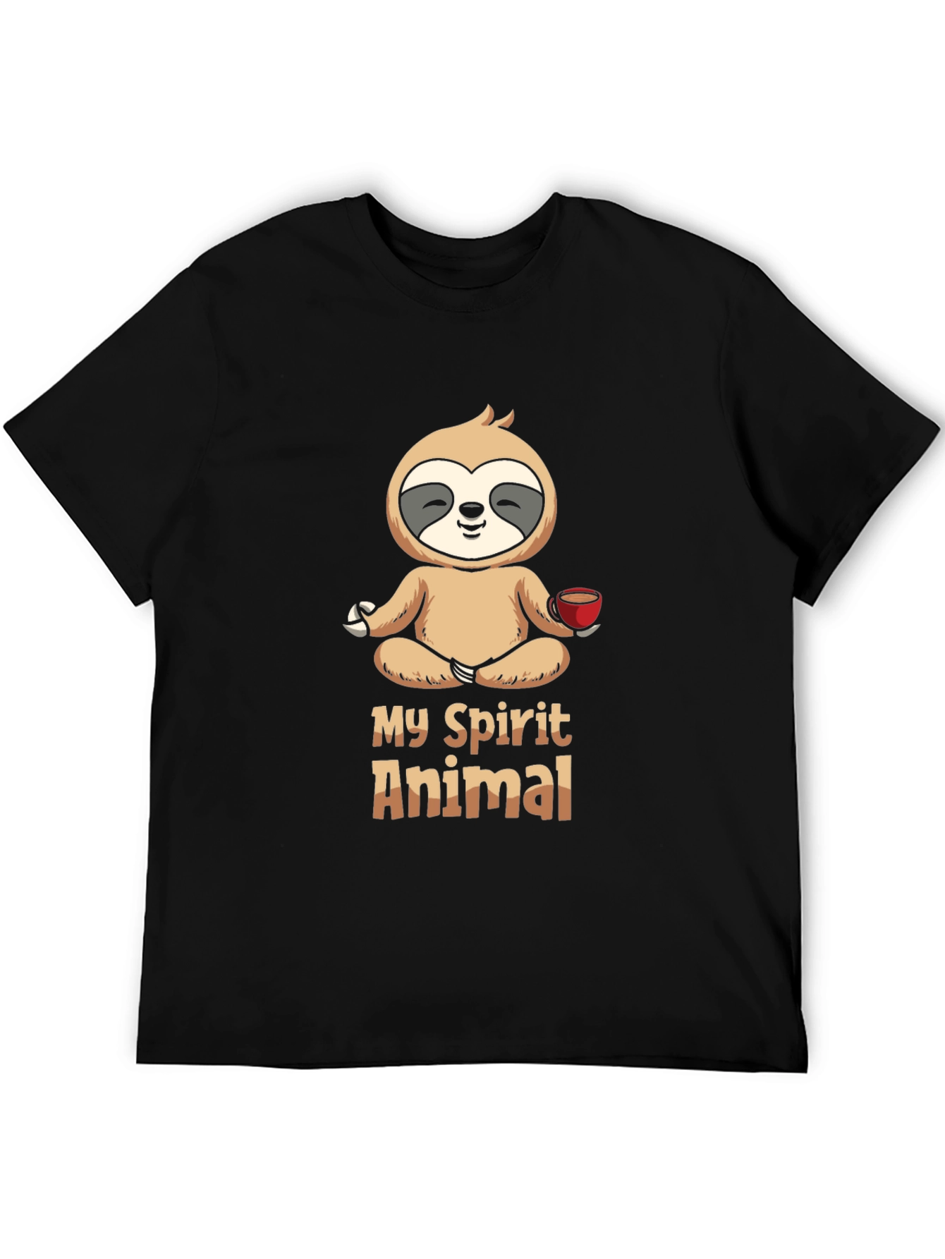 My Spirit Animal Sloth Meditation Black T-Shirt