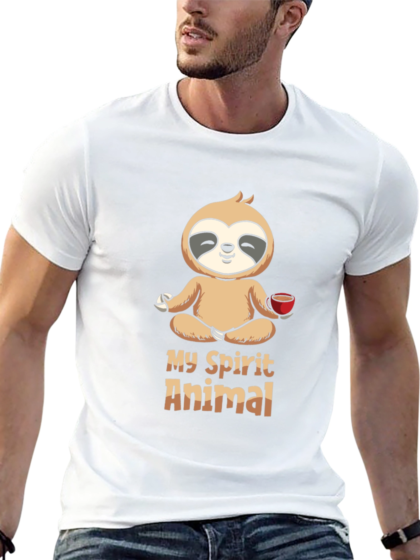My Spirit Animal Sloth Meditation Black T-Shirt
