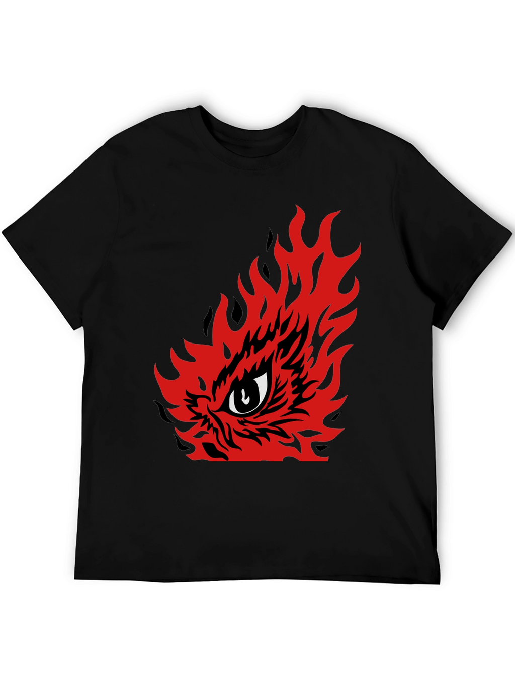 Fiery Eye Graphic Tee - Mens Black T-Shirt