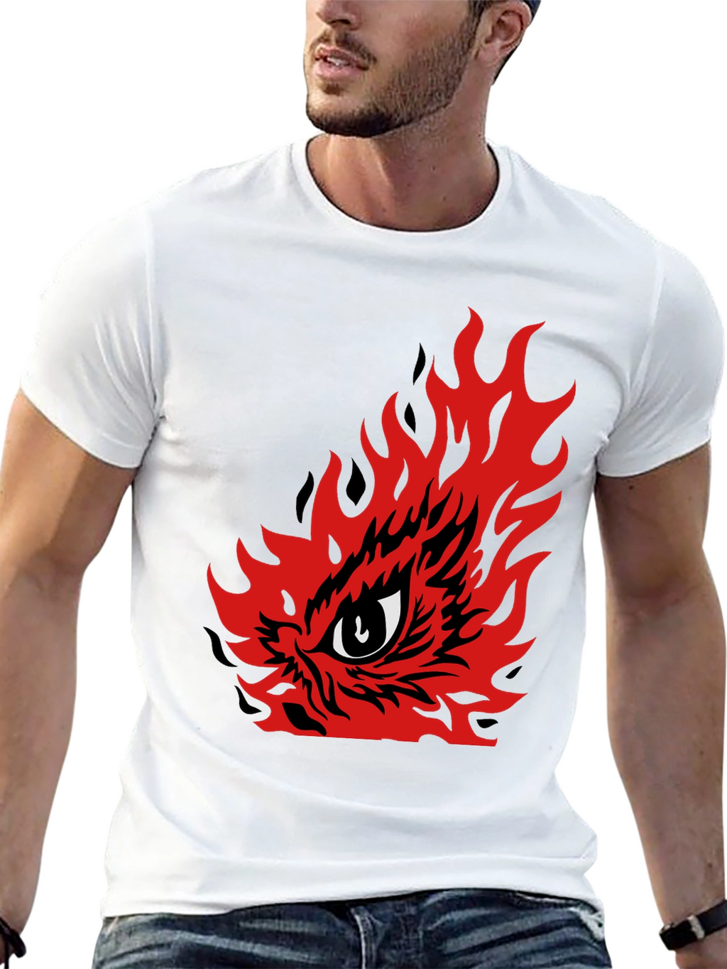 Fiery Eye Graphic Tee - Mens Black T-Shirt