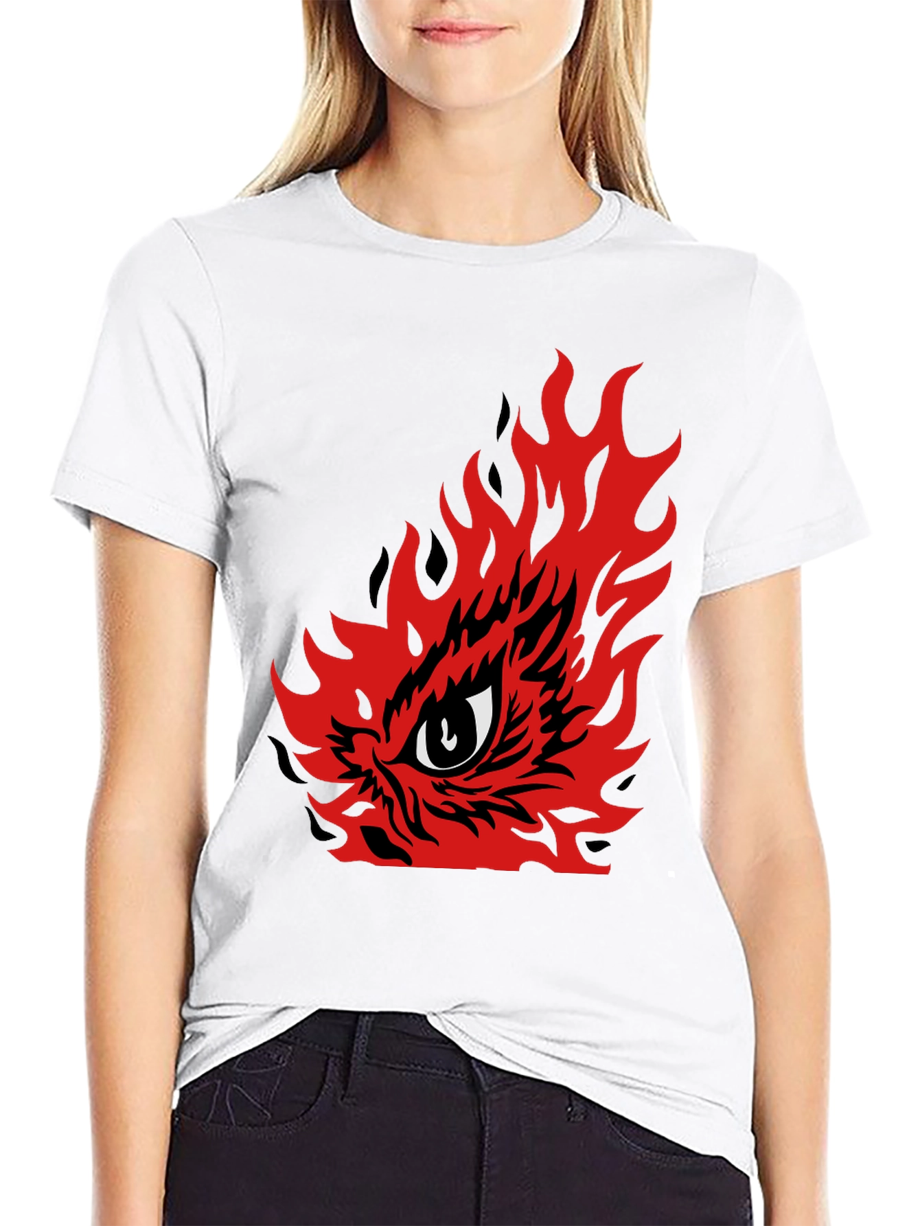 Fiery Eye Graphic Tee - Mens Black T-Shirt