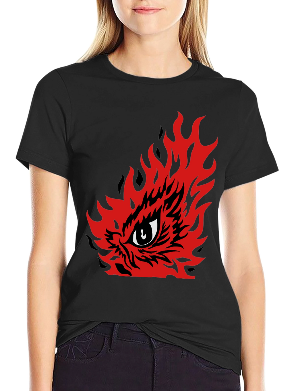 Fiery Eye Graphic Tee - Mens Black T-Shirt