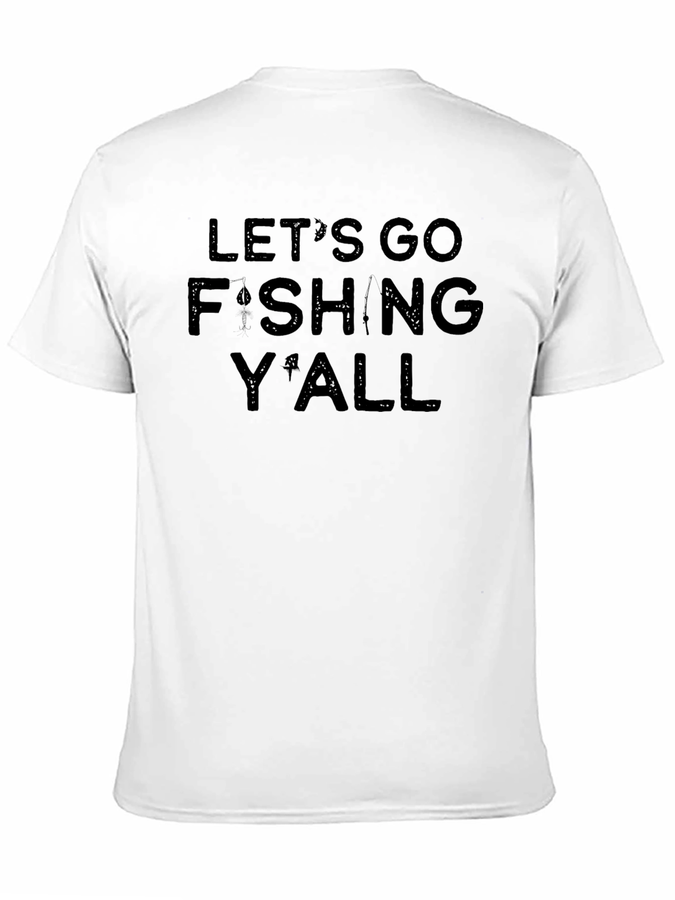 Lets Go Fishing Yall Black Graphic Tee