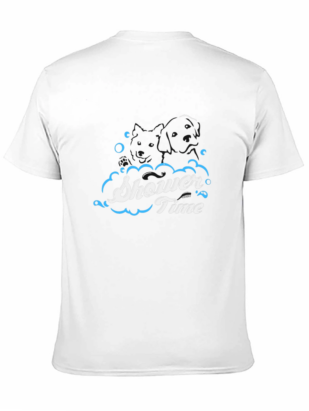 Shower Time Graphic Print Black T-Shirt