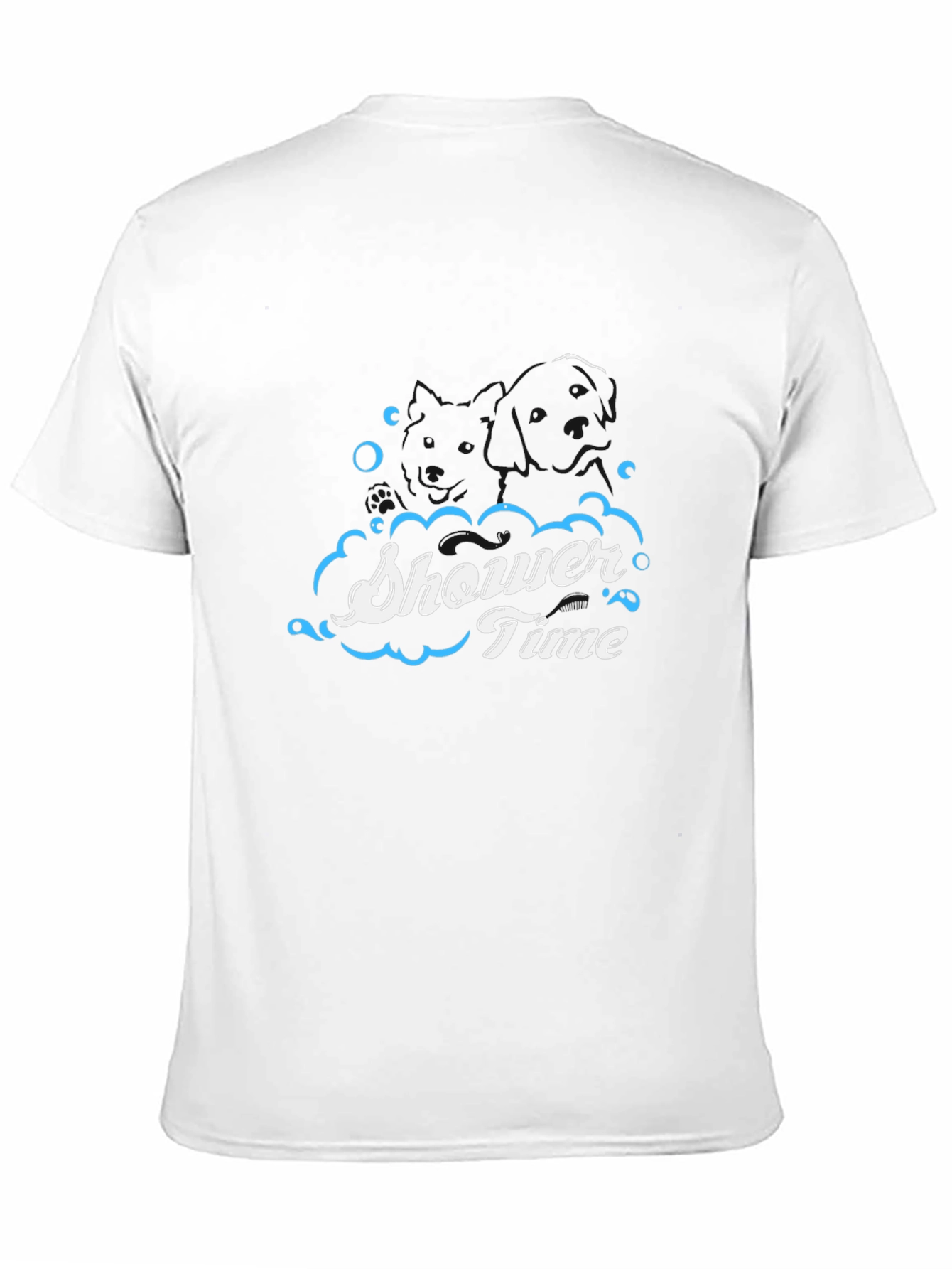 Shower Time Graphic Print Black T-Shirt