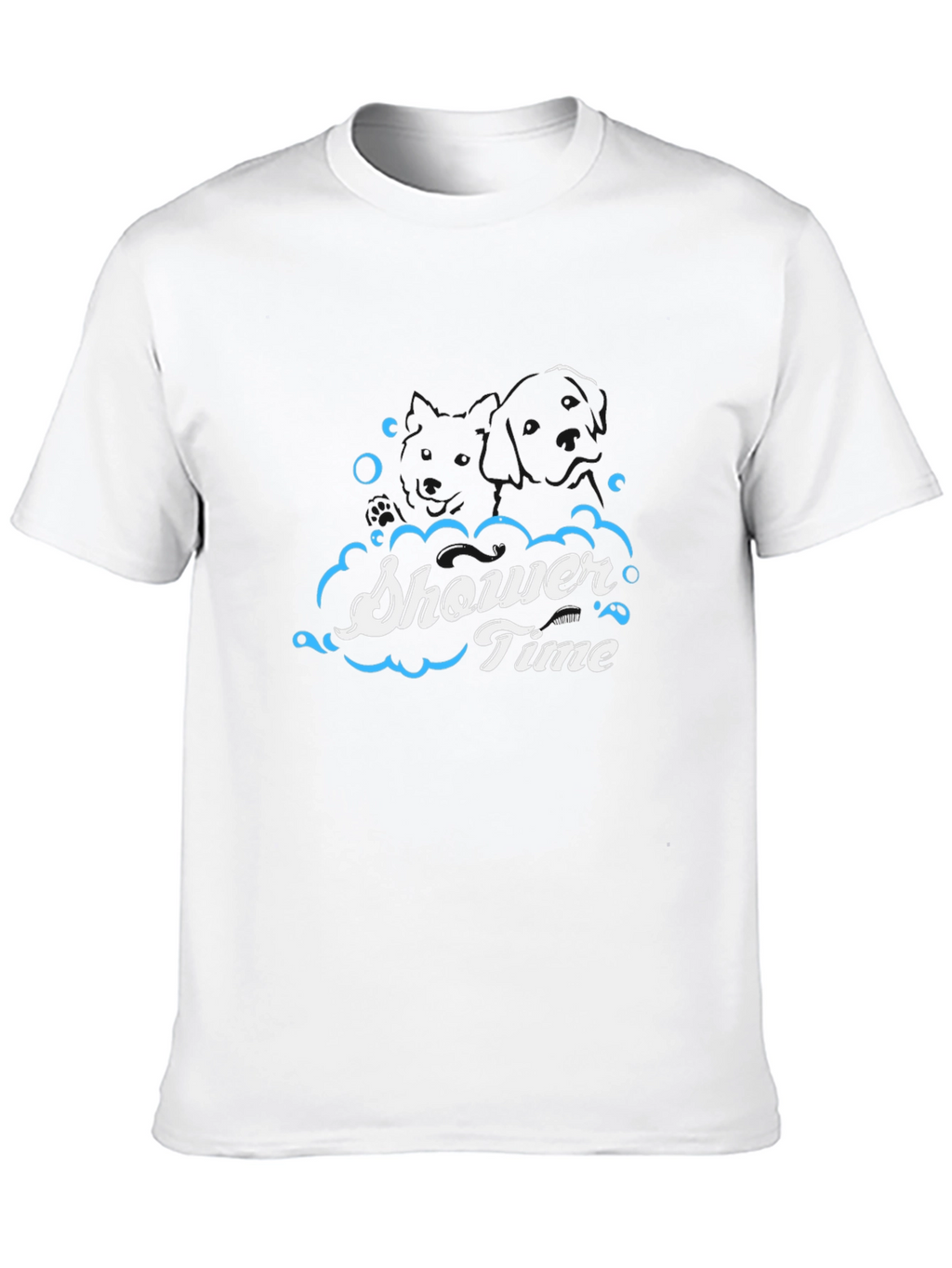 Shower Time Graphic Print Black T-Shirt