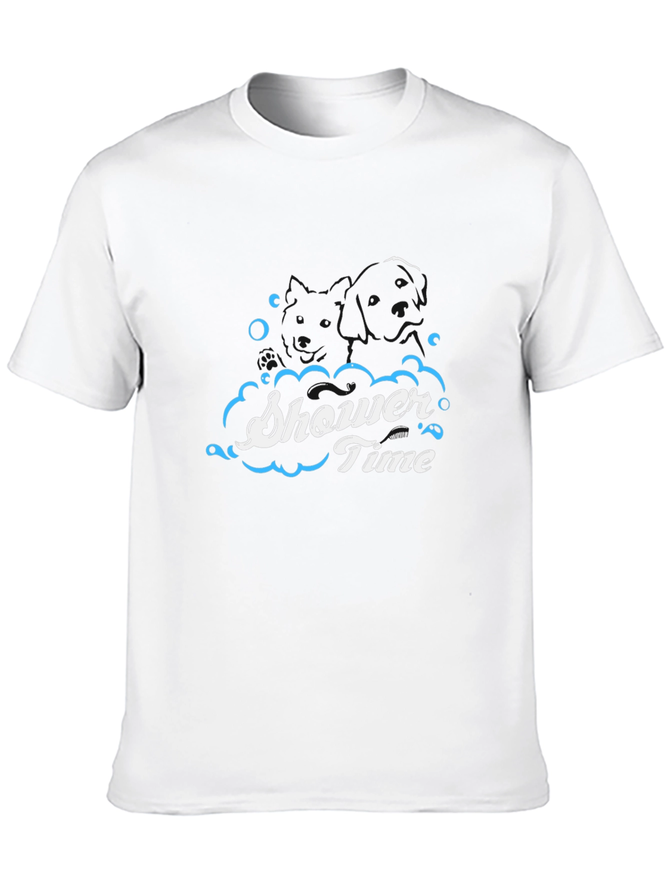 Shower Time Graphic Print Black T-Shirt