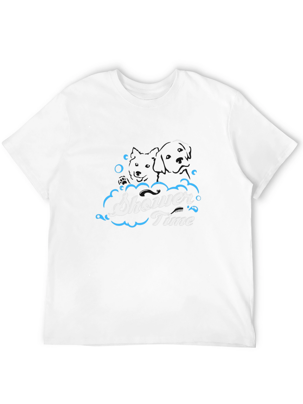 Shower Time Graphic Print Black T-Shirt