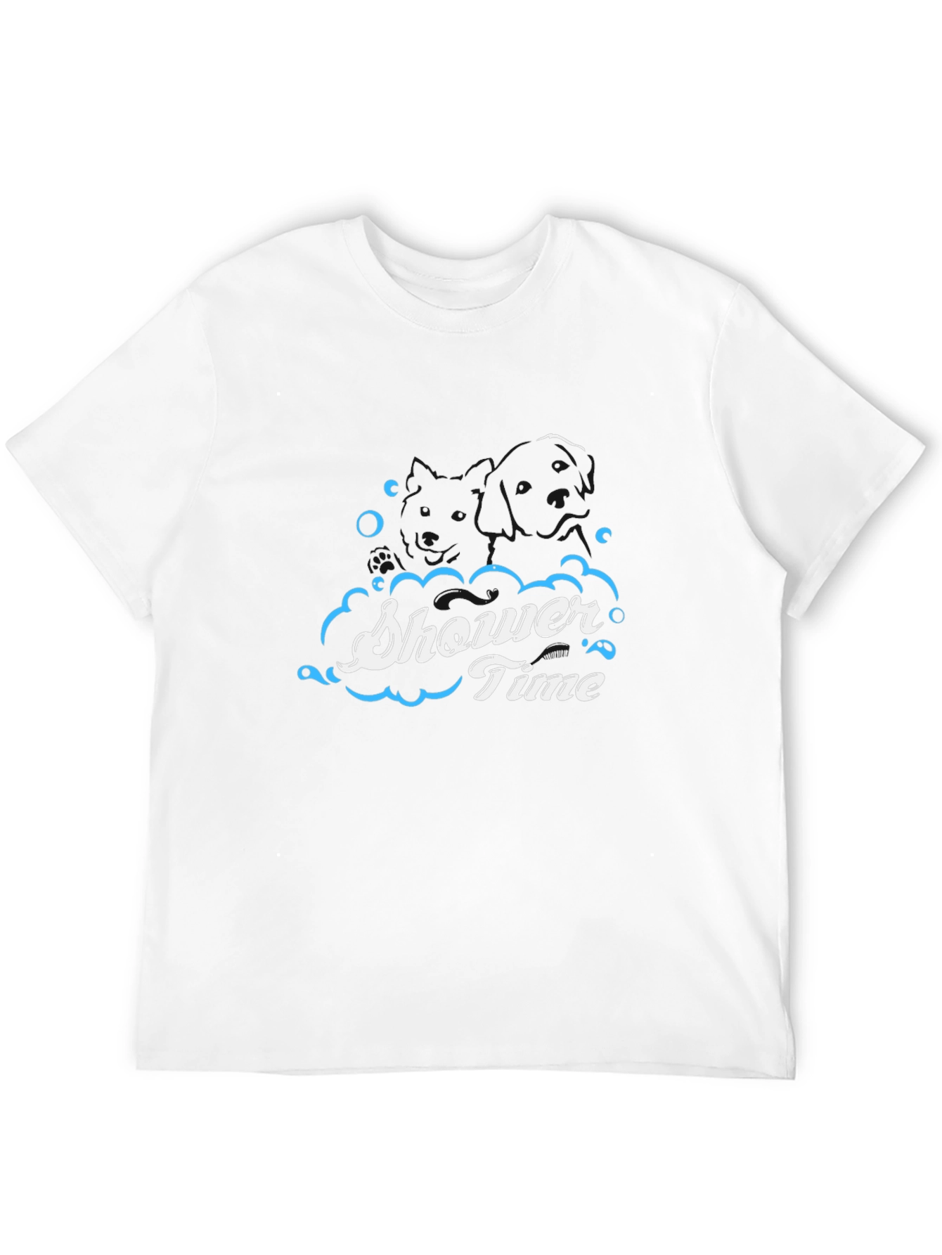 Shower Time Graphic Print Black T-Shirt