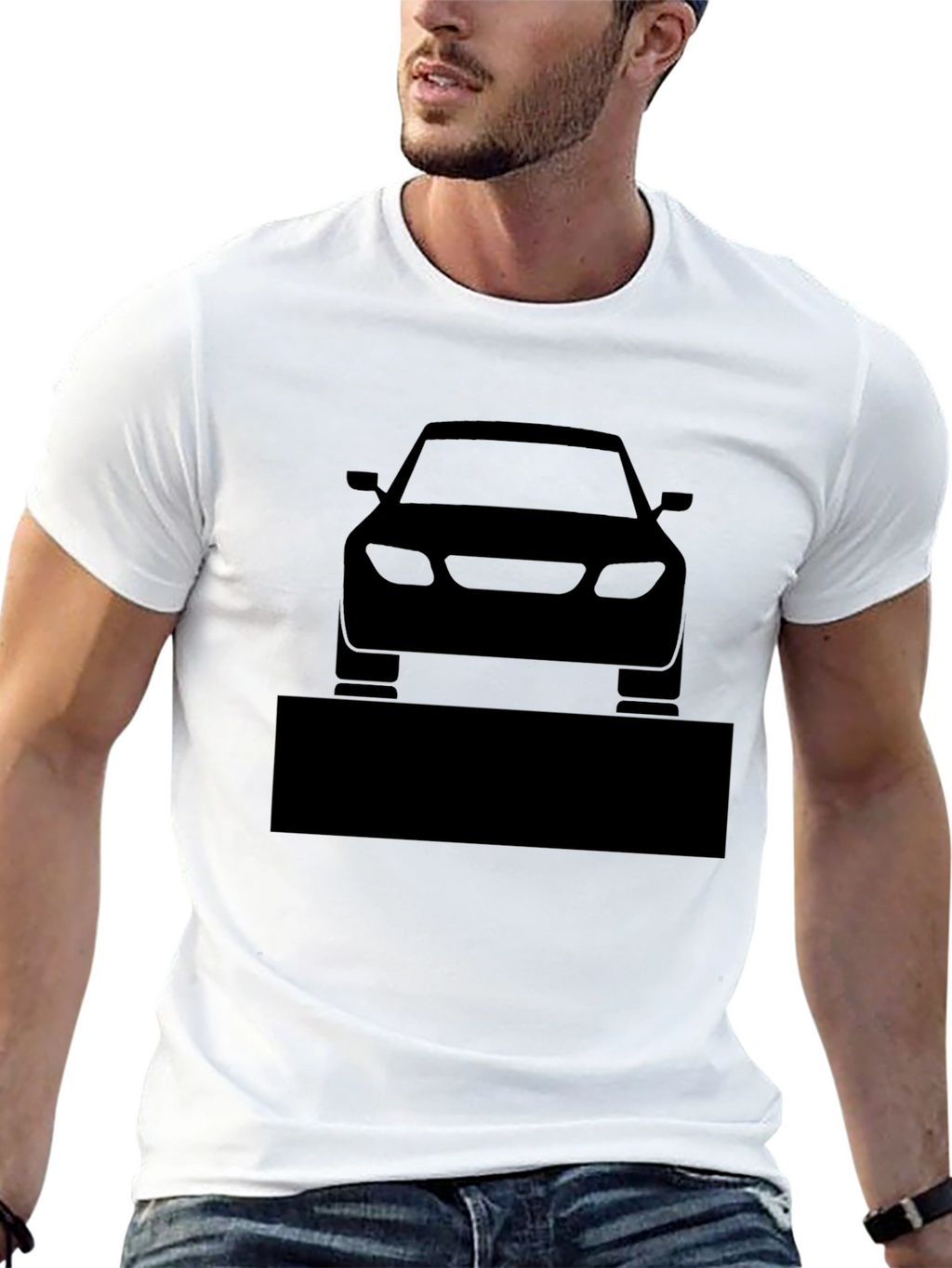 Mens Black Car Graphic T-Shirt