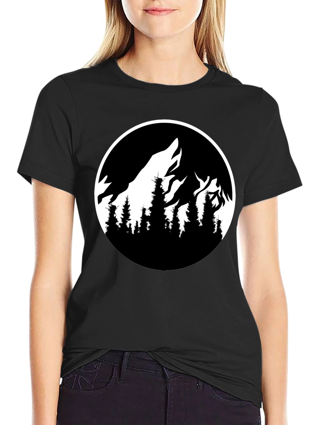 Mountainscape Graphic Black T-Shirt