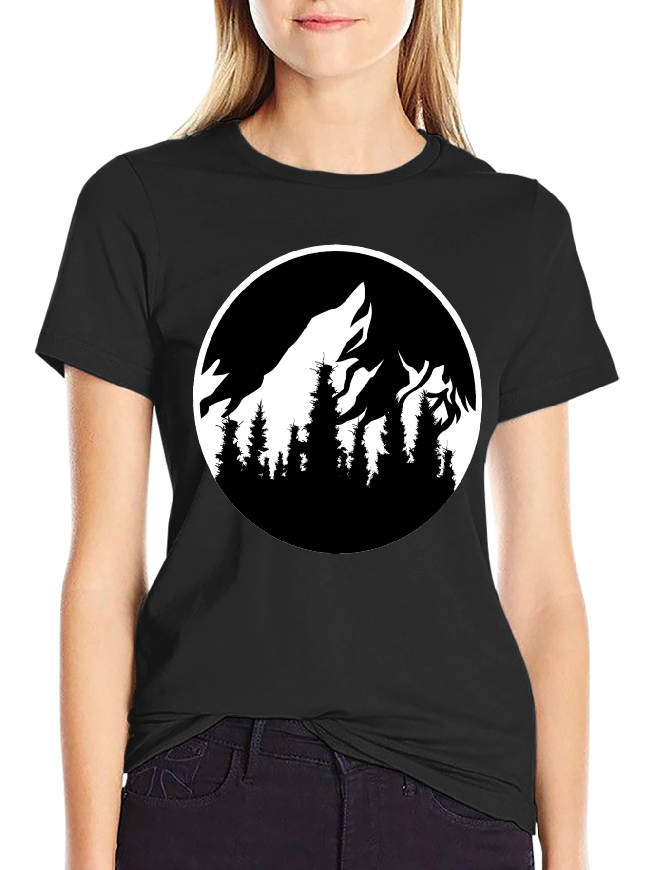 Mountainscape Graphic Black T-Shirt