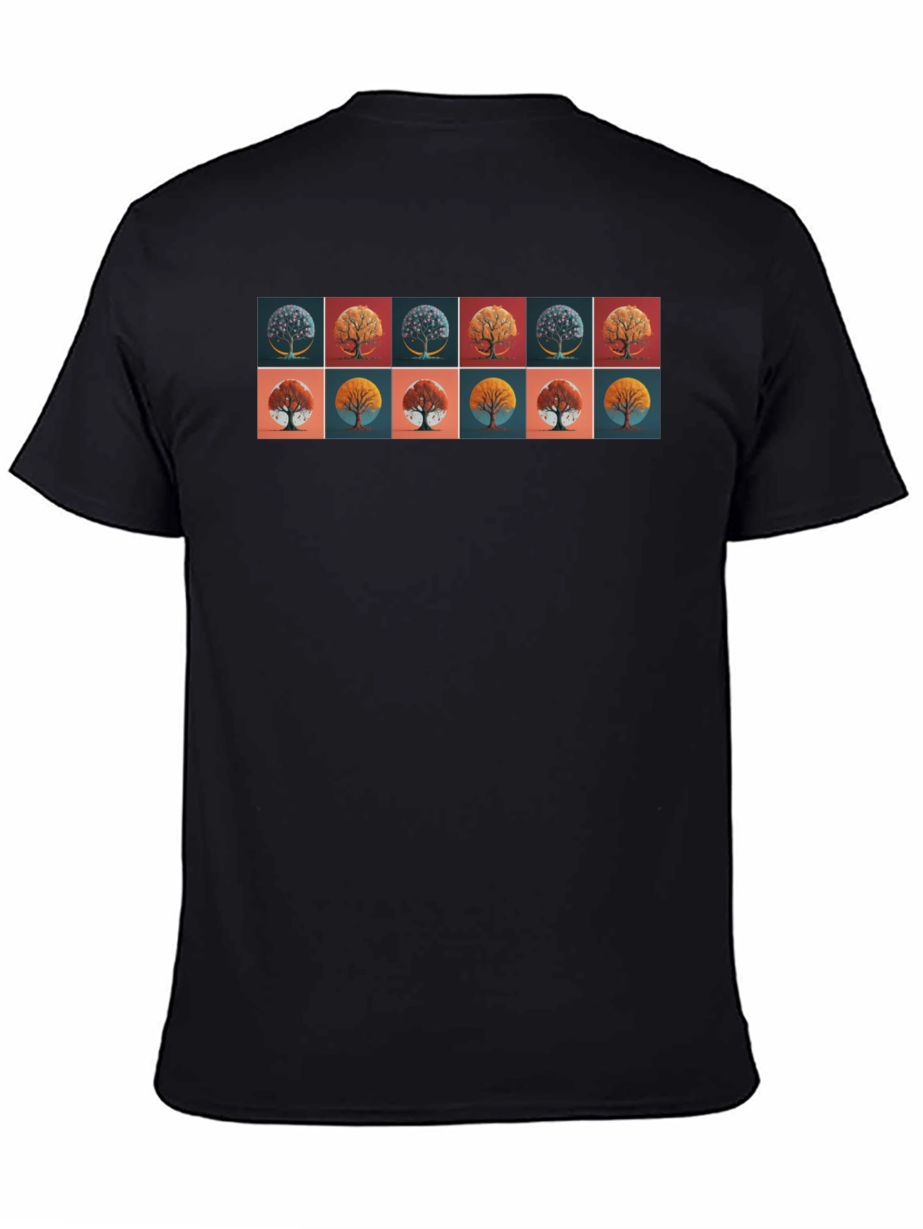Tree Art Graphic Black T-Shirt