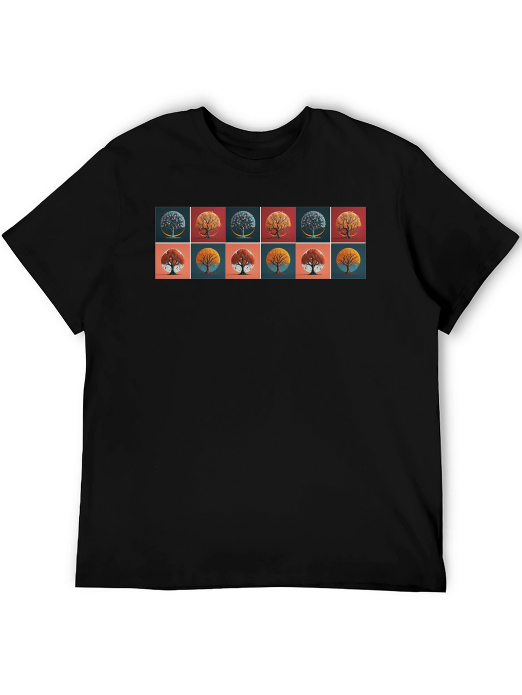 Tree Art Graphic Black T-Shirt
