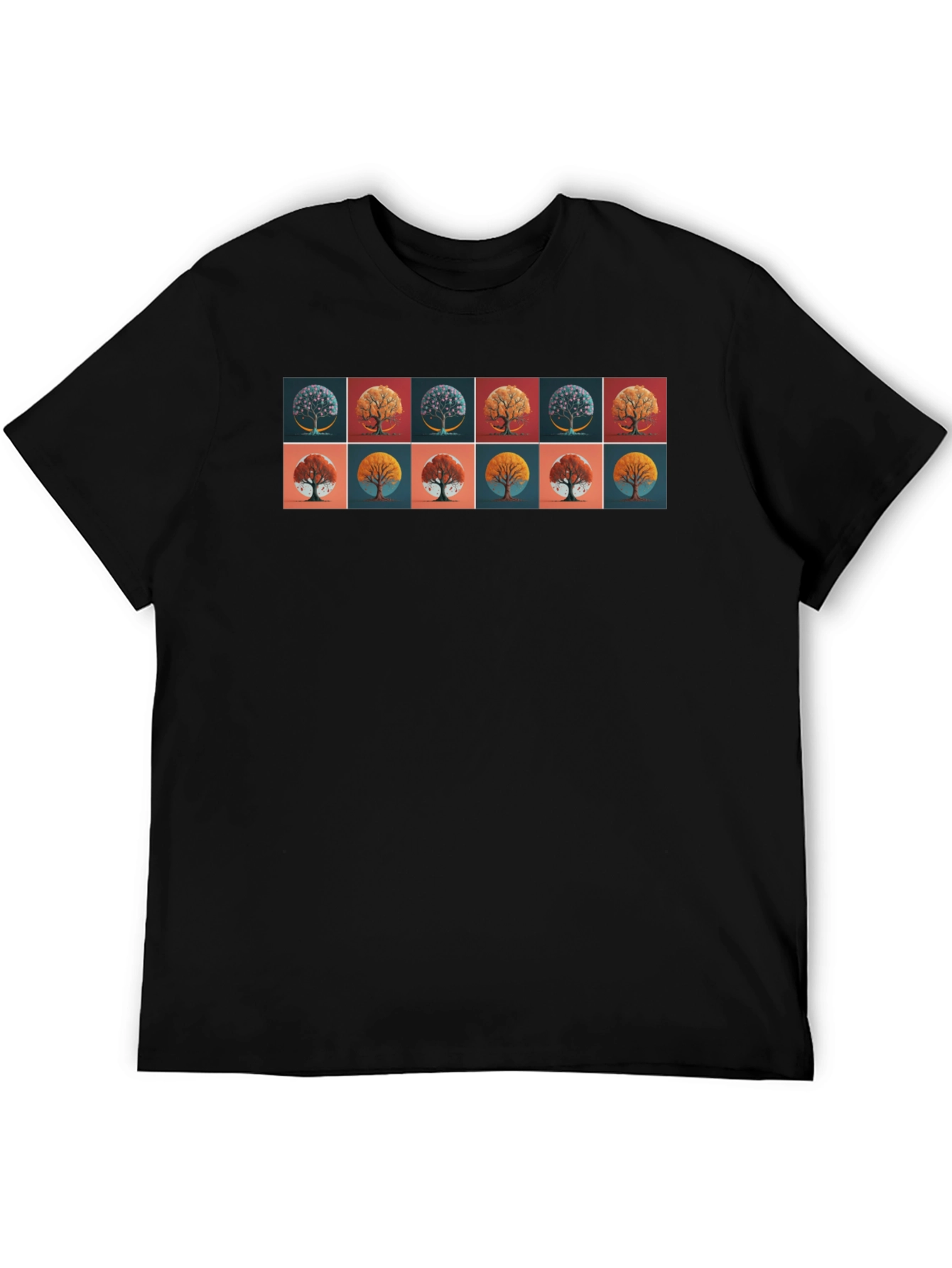 Tree Art Graphic Black T-Shirt